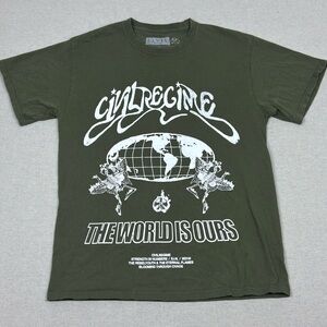 Civil Regime Y2K Green T-Shirt “The World is Ours” Graphic